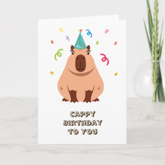 Carte d'anniversaire de capybara mignon