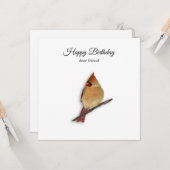 Carte d'anniversaire de Cardinal (Devant/Arrière en situation)