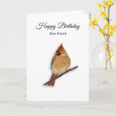 Carte d'anniversaire de Cardinal (Fleur jaune)