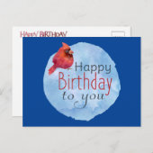 Carte d'anniversaire de cardinal (Devant / Derrière)