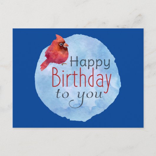 Carte d'anniversaire de cardinal (Devant)
