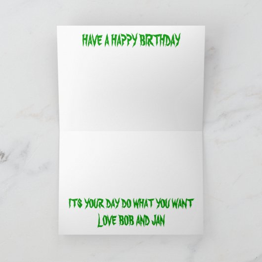 Carte d'anniversaire de cascade (Intérieur)