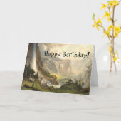 Carte d'anniversaire de cascade de région sauvage (Fleur jaune)