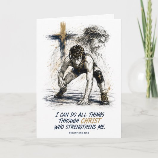Carte d'anniversaire de catch catholique pour garç (Devant)
