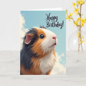 Carte d'anniversaire de Cavy Fluffy (Fleur jaune)