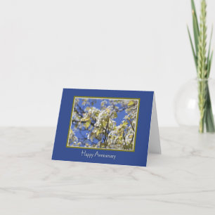 Carte d'anniversaire de cerisiers en fleurs