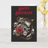 carte d'anniversaire de chapeau supérieure (Fleur jaune)