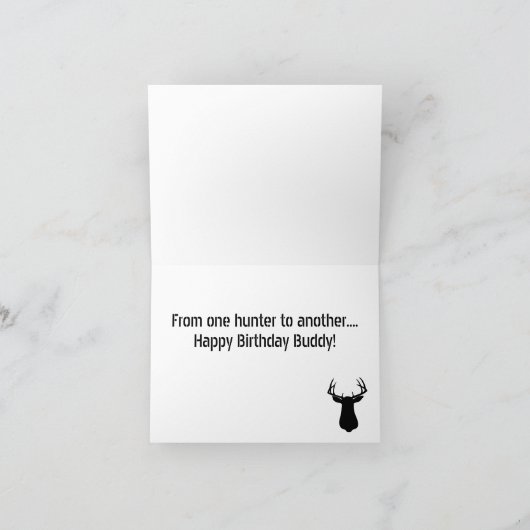 Carte d'anniversaire de chasse aux cerfs (Intérieur)