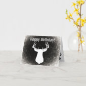 Carte d'anniversaire de chasse de cerfs communs (Fleur jaune)