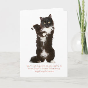 Carte d'anniversaire de chat amusant