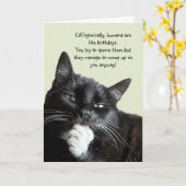 Carte d'anniversaire de chat amusant (Fleur jaune)