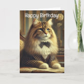 Carte d'anniversaire de chat bien habillé (Devant)