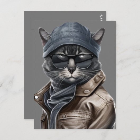 Carte d'anniversaire de chat classique pour lui (Devant / Derrière)