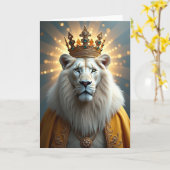 Carte d'anniversaire de chat couronné (Fleur jaune)