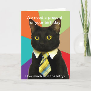 Carte d'anniversaire de chat d'affaires