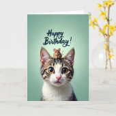 Carte d'anniversaire de chat et souris mignons (Fleur jaune)