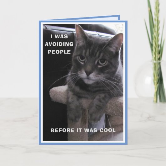 Carte d'anniversaire de chat grincheux (Devant)