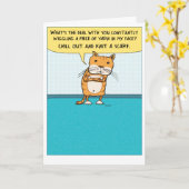 Carte d'anniversaire de chat joli et amusant (Fleur jaune)