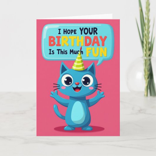 Carte d'anniversaire de chat joyeuse (Devant)