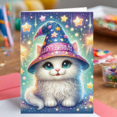 Carte d'anniversaire de chat magique
