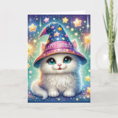 Carte d'anniversaire de chat magique (Devant)
