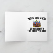 CARTE D'ANNIVERSAIRE DE CHAT MIGNON (Intérieur)