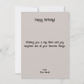 Carte d'anniversaire de chat mignon (Dos)