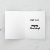 Carte d'anniversaire de chat mignon drôle fou (Intérieur)