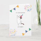 Carte d'anniversaire de chat mignon pour fête d'an (Devant)