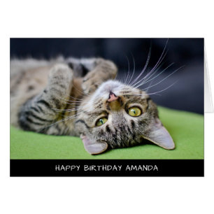 Carte d'anniversaire de chat mignonne