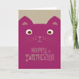 Carte d'anniversaire de chat mou