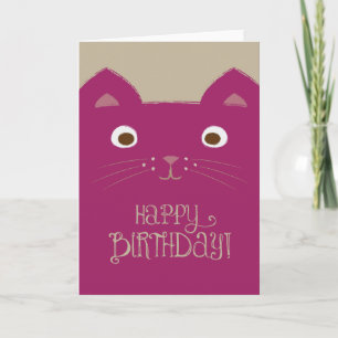 Carte d'anniversaire de chat mou