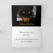 Carte d'anniversaire de chat noir, 70 ans de Perso (Intérieur)