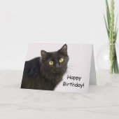 Carte d'anniversaire de chat noir par point pour u (Devant)