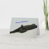Carte d'anniversaire de chat noir par point pour u (Devant)