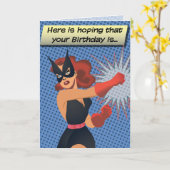 Carte d'anniversaire de Chat Noir Rétro (Fleur jaune)