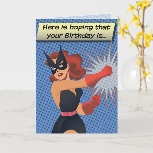 Carte d'anniversaire de Chat Noir Rétro (Fleur jaune)