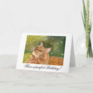 Carte d'anniversaire de chat roux