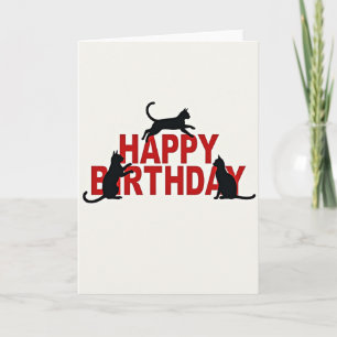 Carte d'anniversaire de chat sauteur