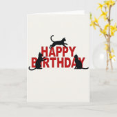Carte d'anniversaire de chat sauteur (Fleur jaune)