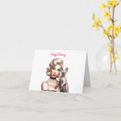 Carte d'anniversaire de Chat Sphynx (Fleur jaune)