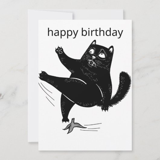 Carte d'anniversaire de chat Tabby, Chat d'anniver (Dos)