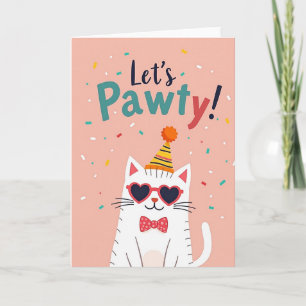 Carte d'anniversaire de chaton joueur