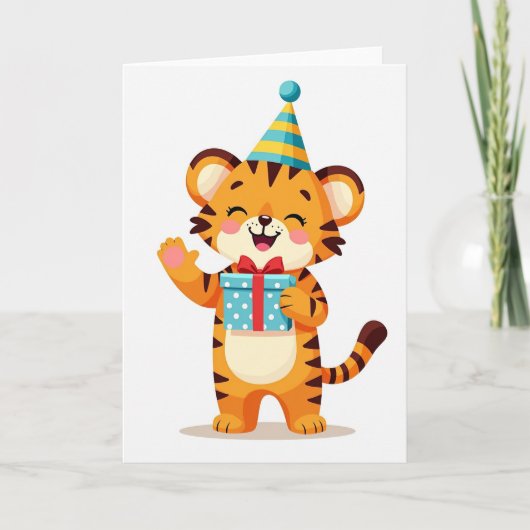 Carte d'anniversaire de chaton joyeux (Devant)