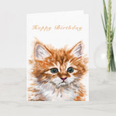 Carte d'anniversaire de chaton mignon avec texte p (Devant)