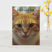 Carte d'anniversaire de chats humoristiques (Fleur jaune)