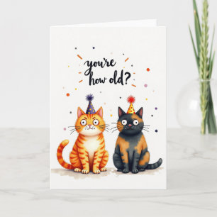 Carte d'anniversaire de chats joueurs