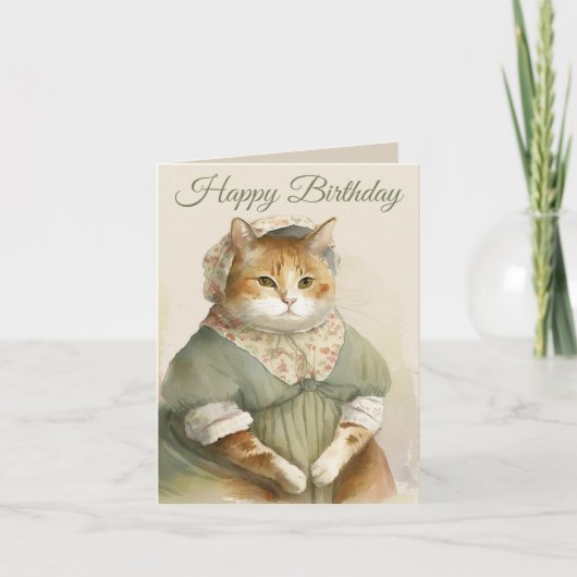 Carte d'anniversaire de chats victoriens (Devant)