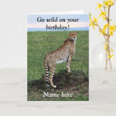 Carte d'anniversaire de Cheetah (Fleur jaune)