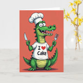Carte d'anniversaire de chef reptile (Fleur jaune)